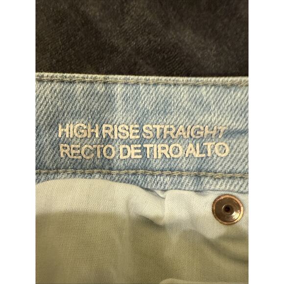 Wild Fable Women's Size 10 Jeans Distressed Light Blue Denim High Rise Straight - Picture 11 of 16